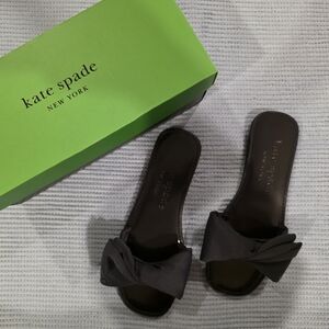 Kate Spade Black Bow Slide Sandals